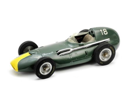 A 1:12 scale model of a Vanwall Grand Prix car by Michele Conti, Italian,scratch-built early kerbside composite model of the 