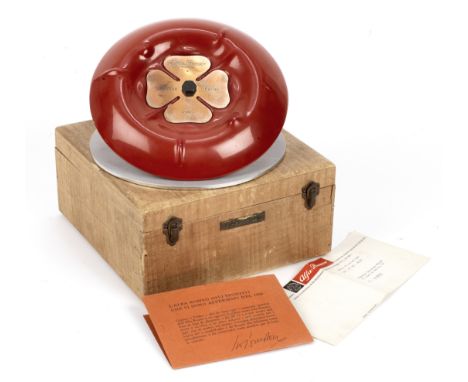 A 1966 award presented by the Alfa Romeo Society of Milan to one of its drivers,the award, designed by Italian sculptor Gio P