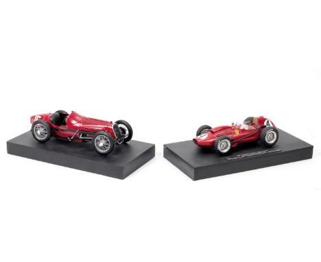 Two 1:18 scale models of Ferrari Dino 246 and Fiat 806 Grand Prix,kerbside models, comprising the Mike Hawthorn 1958 Ferrari 