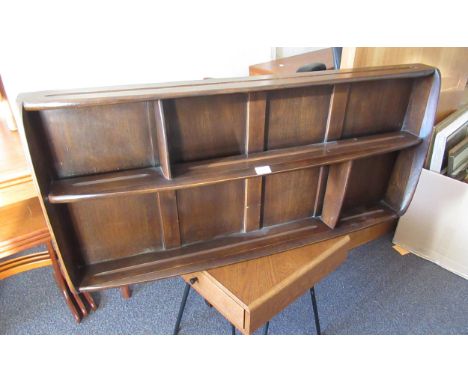 1980's Ercol dark ash wall bracket, 107 x 49cm