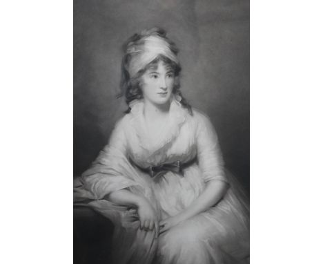 19th Century mezzotint portrait of a young lady, in an ebonised and gilt frame, 43 x 35cm (Agnew label verso), together with 