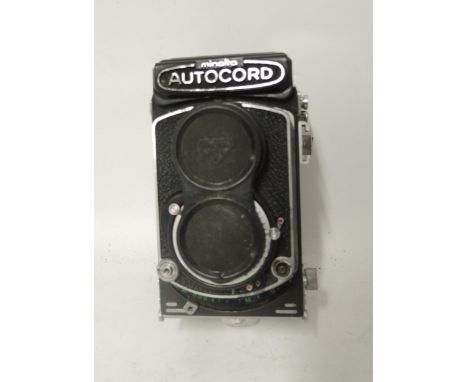 Minolta Autocord camera with leather case etc.
