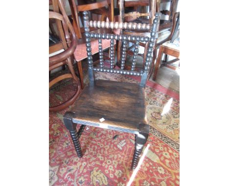 19th century bobbin turned side chair with a panel seat