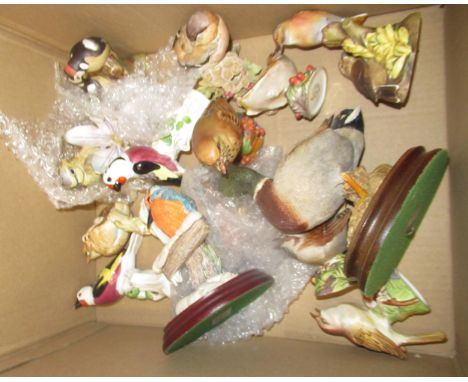 Quantity of Royal Worcester porcelain bird figures, and other bird figures