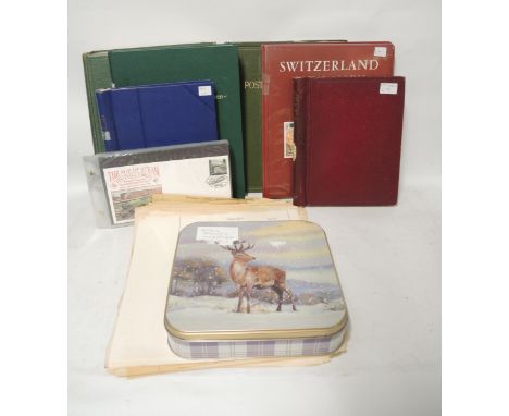 Quantity of European stamps on loose leaves, together with a small album of stamps, a stock book, an imperial stamp album, an