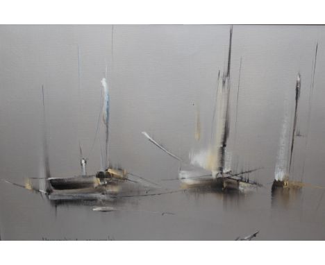 Howard Devonald, oil on canvas ' Come the Colours of Evening ', 31 x 41cm, gilt framed, together with an oil on board, coasta