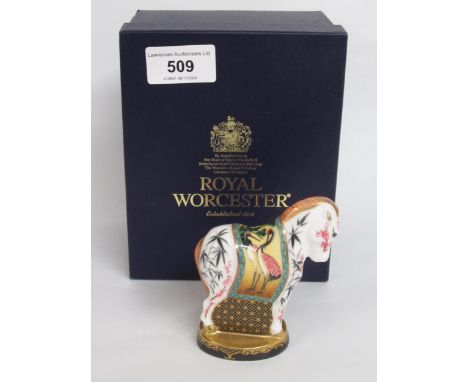 Royal Worcester Zodiac horse candle snuffer in original box