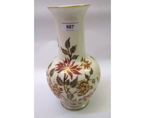 Modern Zsolnay floral decorated vase, 26cm high, together with a Szecsi terracotta group of two children