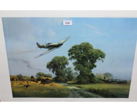 Frank Wootton, signed Limited Edition colour print, ' Down on the Farm, Battle of Britain, 1940 ', 43 x 62cm, together with a