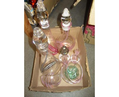 Group of various Caithness glass decanters, bowls etc