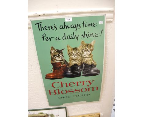 1950's ' Cherry Blossom ' enamel sign, 70 x 45cm