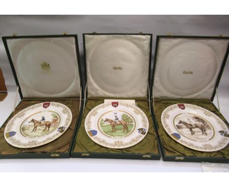 Group of three Spode Limited Edition St. Leger plates, 1970, 1971 and 1972, in original cases