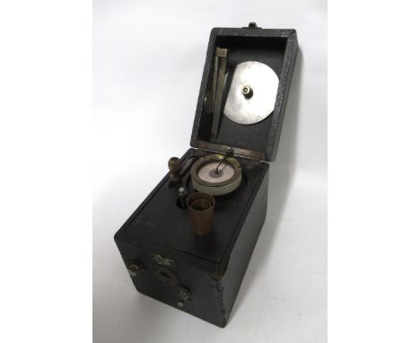 Miniature German portable gramophone, housed in rexine covered wooden case