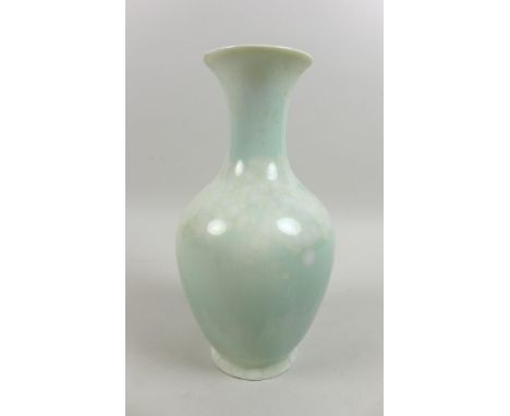 Soren (Søren) Berg for Royal Copenhagen, an Art Deco crystalline glaze baluster vase, with tonal pale green and white glaze, 