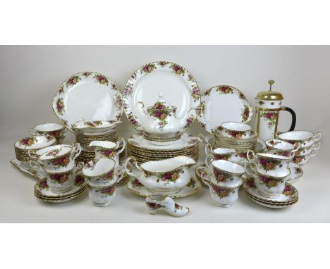 A Royal Albert part dinner, tea and coffee service, decorated in the Old Country Roses pattern, eight place settings, includi