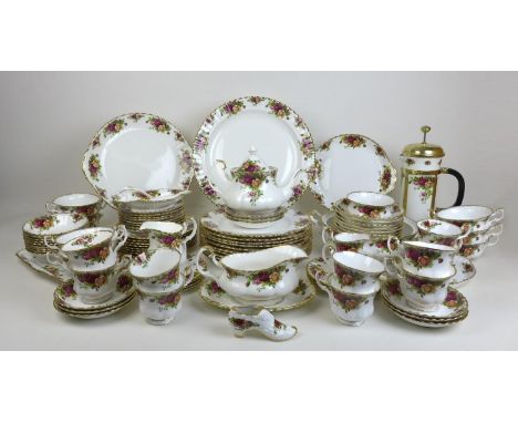 A Royal Albert part dinner, tea and coffee service, decorated in the Old Country Roses pattern, eight place settings, includi