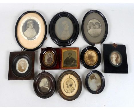 A collection of eleven various miniature reproductions  including five portraits of the Mansel Carey family and relations fro