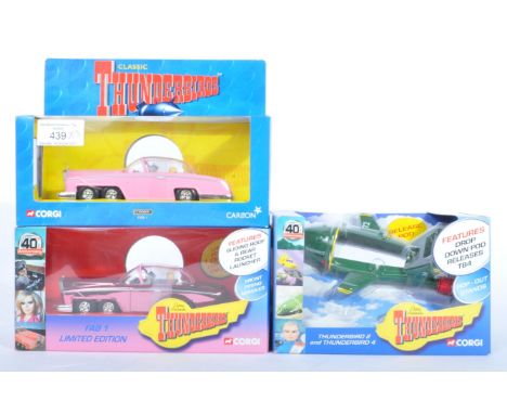 A collection of x3 boxed Corgi made Gerry Anderson Thunderbirds diecast models comprising CC00801 Thunderbird 2 and Thunderbi