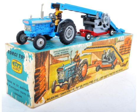 An original vintage Corgi Toys diecast Gift Set No. 47 ' Working Conveyor on Trailer with Ford 5000 Super Major Tractor and D