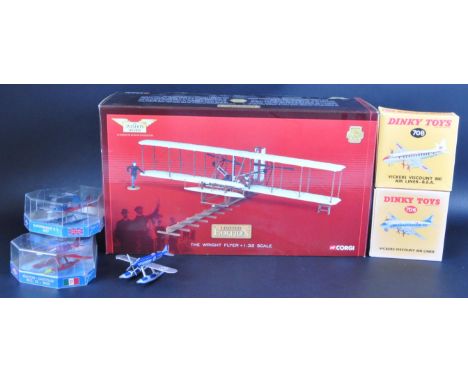 A collection of assorted aviation diecast model aeroplanes to include Corgi AA34503 1/32 scale ' The Wright Flyer ', Dinky To