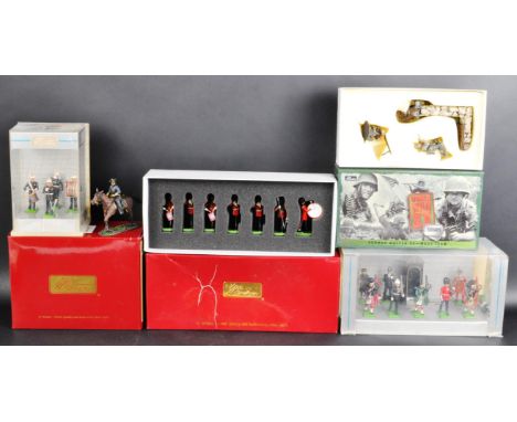 A collection of x5 assorted Britain made lead toy soldier figures to include; 48532 Ceremonial Collection Grenadier Guards Dr