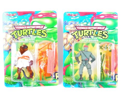 Two original vintage 1990's (1992) Playmates made TMNT Teenage Mutant Ninja / Hero Turtles ' Movie Star 'carded action figure