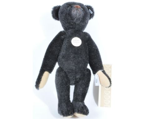 A Limited Edition German Steiff made soft toy teddy bear 408564 1908 Replica bear with growler and certificate. A black mohai