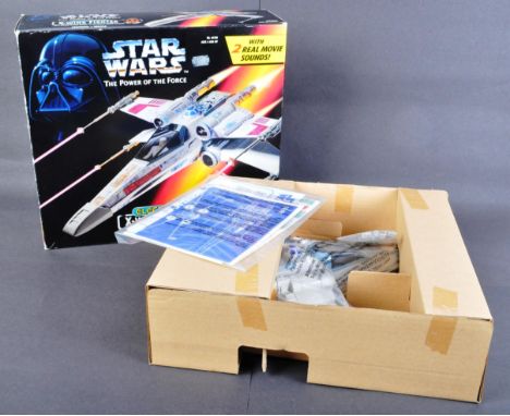 Star Wars - a vintage 1995 Japanese import Kenner made Star Wars action figure playset ' Electronic X Wing Fighter '. Box ope
