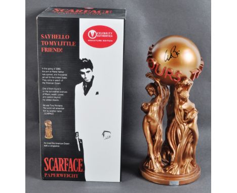 Al Pacino (American Actor) - Scarface (1983) - an incredible autographed official prop replica ' The World Is Yours ' Paperwe