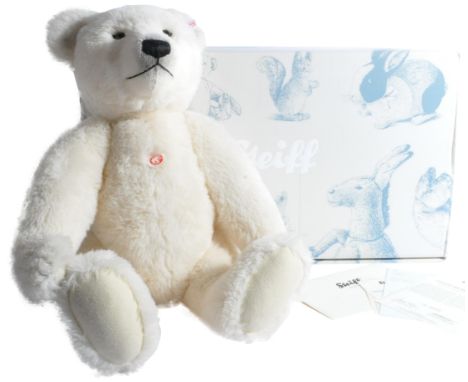 A large Limited Edition German Steiff made soft toy teddy bear 036514 ' Polar Ted ' with certificate. The bear having white m