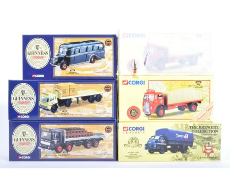 A collection of x6 assorted Corgi diecast model vehicles from the Guinness, Brewery and British Road Services collection. Exa