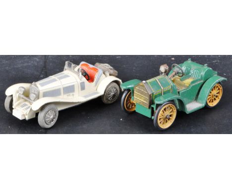 Two original vintage German Schuco made wind up / clockwork diecast Micro Racer cars with an associated key. Models comprisin