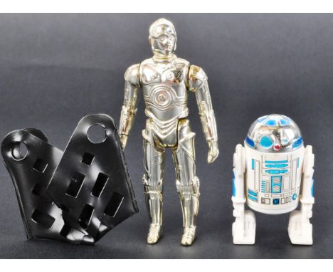 Star Wars - x2 original vintage Kenner / Palitoy made Star Wars action figures - R2D2 (First 12) GMFGI 1977, Made In Hong Kon