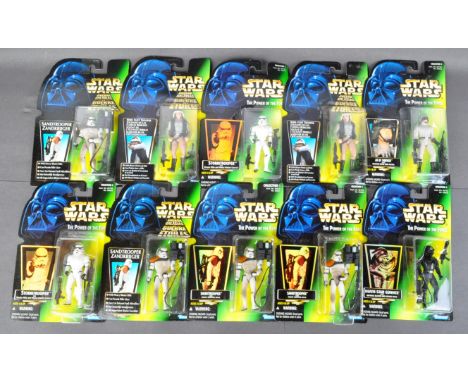 Star Wars - a collection of x10 Kenner made Star Wars ' Power Of The Force ' series&nbsp;MOC carded action figures. All facto