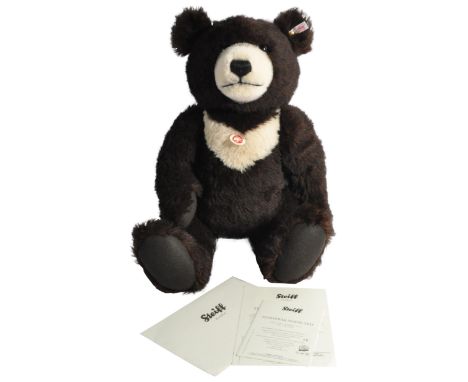 A large Limited Edition German Steiff made soft toy teddy bear 036491 ' Moon Ted ' with certificate. The bear having dark bro