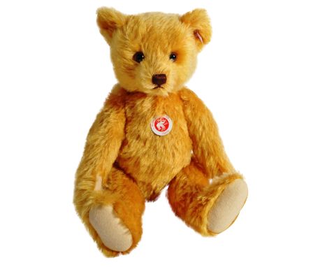 A Limited Edition German Steiff made soft toy teddy bear 037160 ' Musical Bellows Bear '. The bear having golden brown mohair