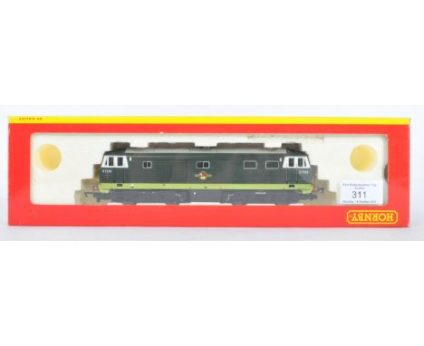 An original Hornby 00 gauge model railway trainset locomotive diesel engine No. R2410&nbsp;Class 35 Hymek D7046 in British Ra