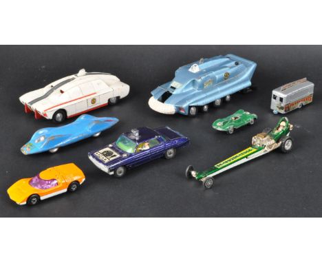 A collection of assorted vintage diecast model cars to include; Dinky Toys Captain Scarlet Spectrum Pursuit Vehicle and Maxim