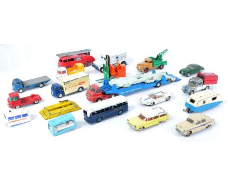 A collection of x20 assorted vintage Dinky Toys and Corgi Toys diecast model cars and other vehicles. Examples to include; Di