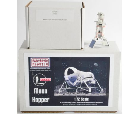 Two boxed Gerry Anderson UFO Shado plastic model kits comprising a 1/72 scale resin ' Fantastic Plastic ' Moon Hopper and a K