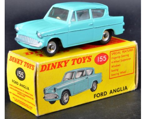 An original vintage Dinky Toys boxed diecast model No. 155 Ford Anglia. The model appearing VG with only some minor chips. Ho