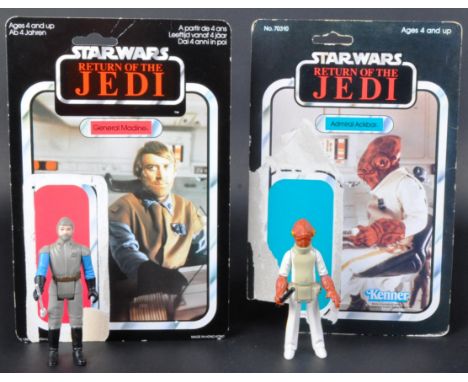 Star Wars - x2 original vintage Kenner / Palitoy made action figures - General Madine (LFL 1983 Hong Kong COO) and Admiral Ac