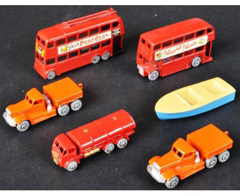 A collection of x6 original vintage Lesney made Matchbox Series diecast models comprising; No. 5 London Bus Players Please, N