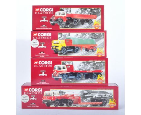 A collection of x4 assorted Corgi Classics British Rail interest diecast model trucks and lorries to include 18601 Bedford KM