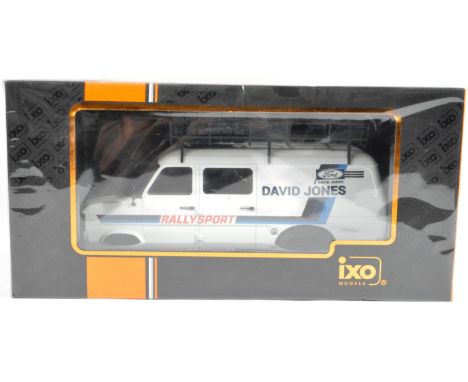 An original IXO Models 1/18 scale boxed diecast model No. IXO18RMC033XE Ford Transit MK II David Jones. Highly detailed model