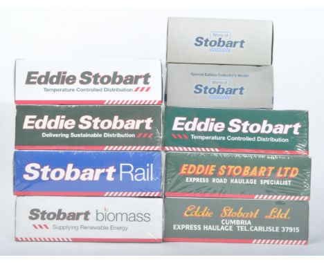 A collection of x9 assorted Atlas Editions 1/76 scale Eddie Stobart interest diecast model trucks and lorries to include; 134