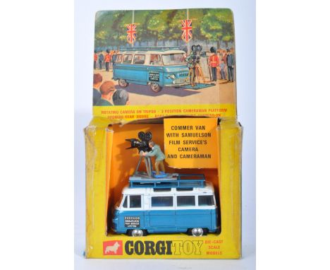 An original vintage Corgi Toys boxed diecast model No. 479 Commer Mobile Camera Van with Samuelson Film Services Camera and C