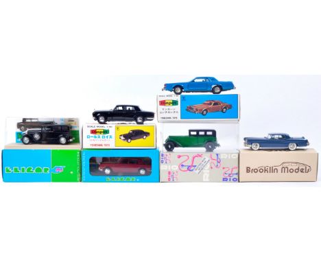 A collection of x6 assorted boxed diecast model cars to include; Brooklin Models Lincoln Continental MKII, Japanese made Diap