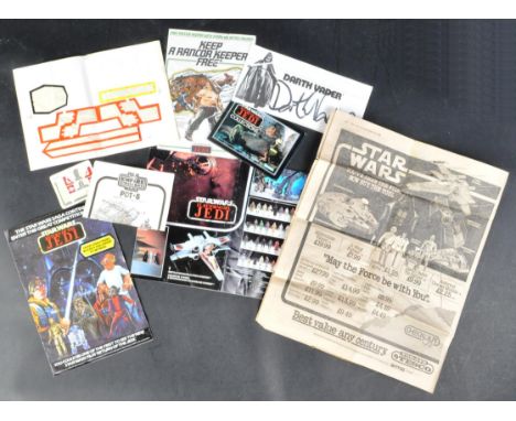 Star Wars - a collection of assorted vintage Star Wars related paperwork and items, to include; Return Of The Jedi Palitoy ' 
