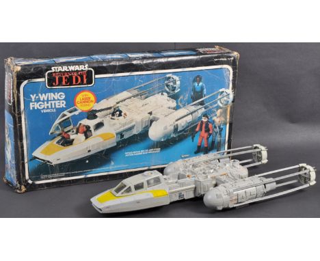 Star Wars - an original vintage 1980s (1983) Kenner made Star Wars action figure playset ' Y Wing Fighter Vehicle '. Incomple